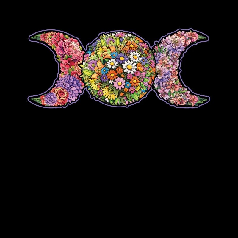 Symbole de la triple lune des fleurs d’Ostara