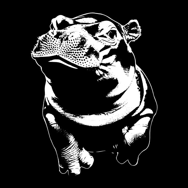 Illustration d’hippopotame : conception de la faune pour les fans