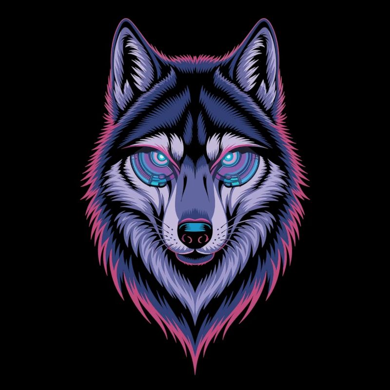 Techno Wolf Art