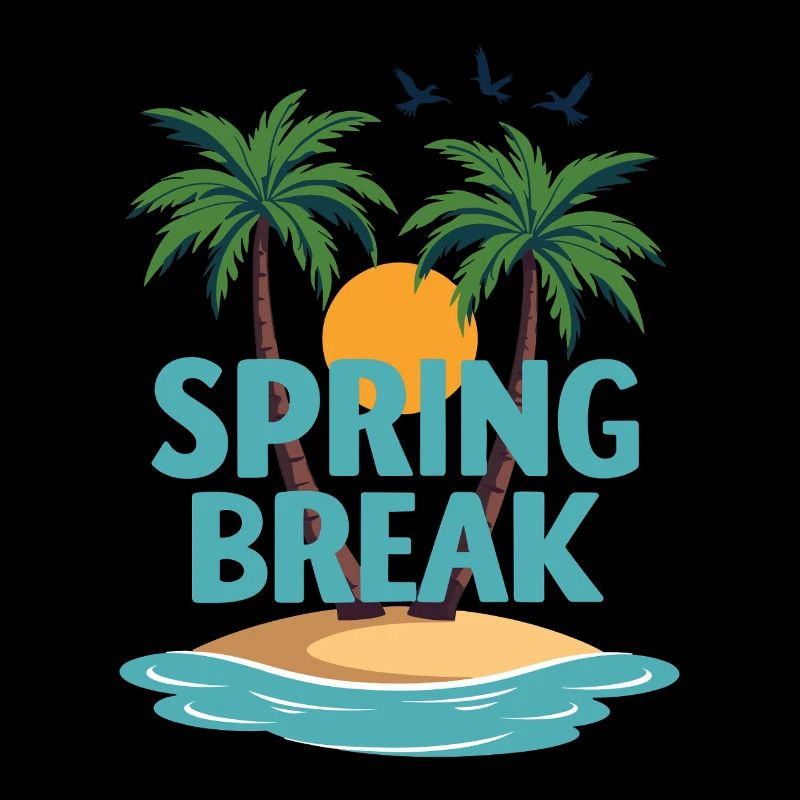 Spring Break Palm Trees Beach