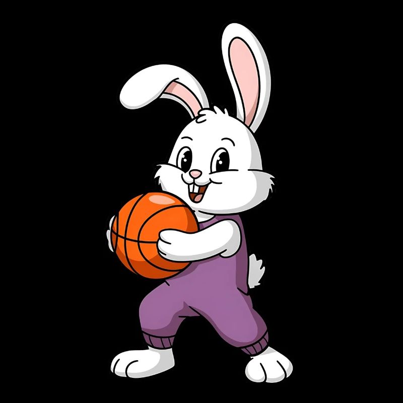 Easter Bunny Playing Basketball Easter