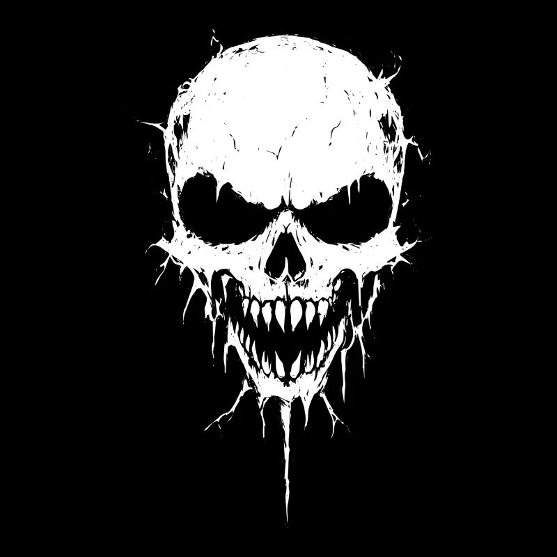 Melting skull with grinning grimace