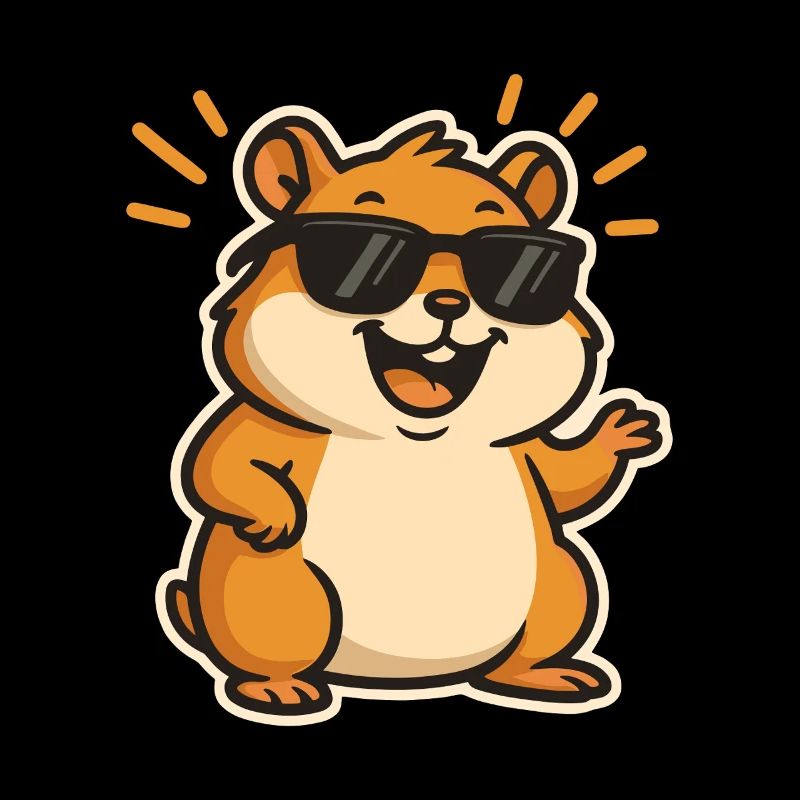 Hamster décontracté avec des lunettes de soleil