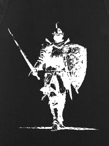 Ritter-Silhouette mit Schild und Speer