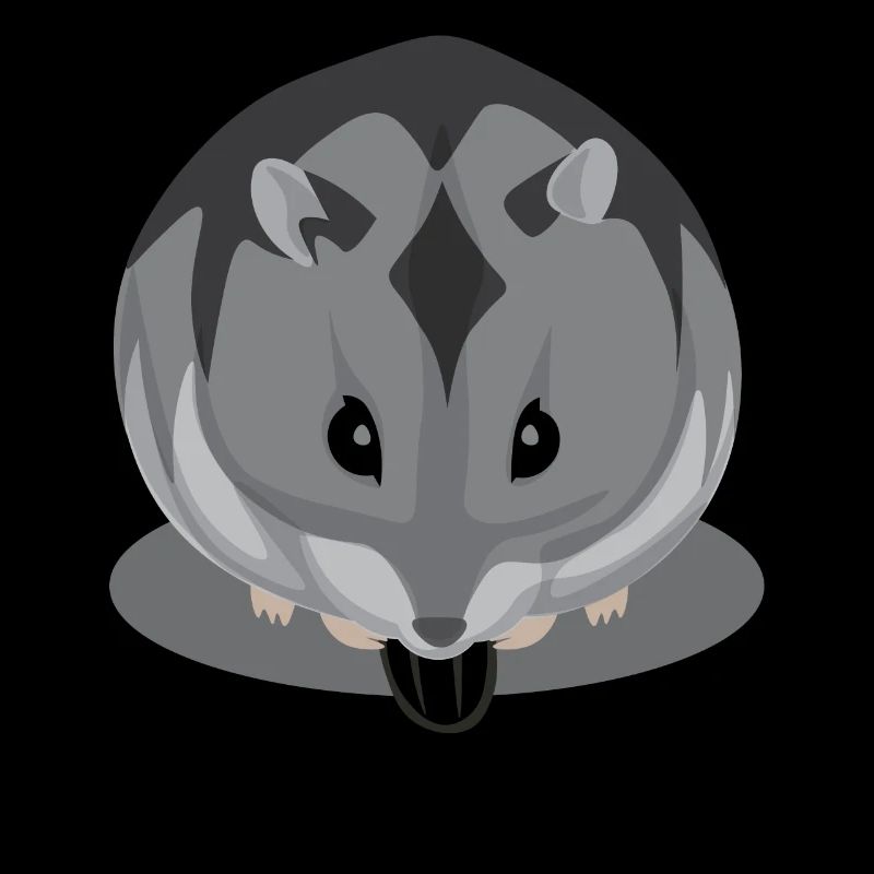 Hamster noir et gris mangeant