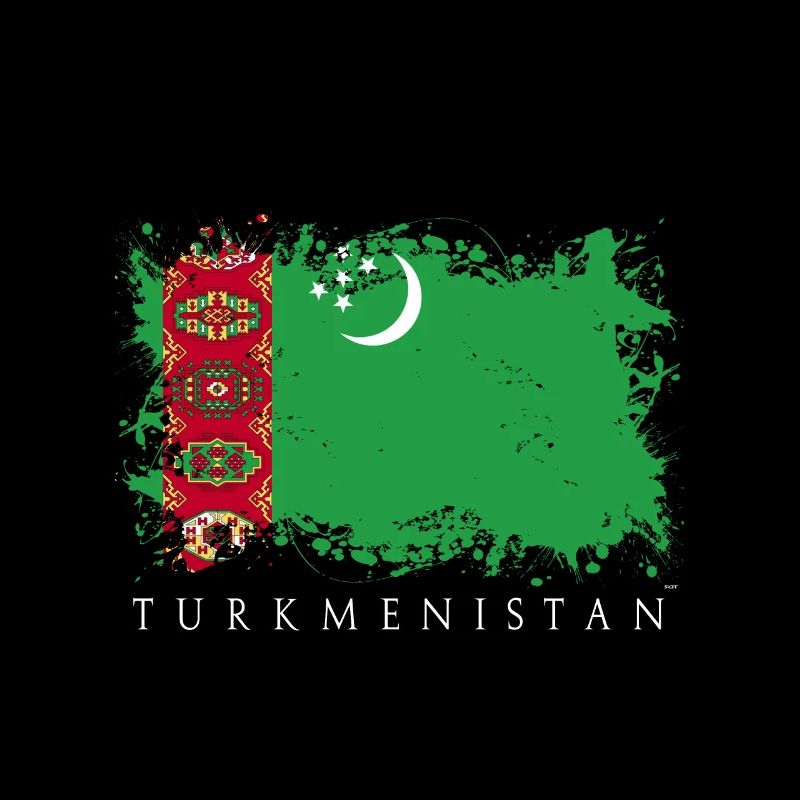 Turkménistan asie centrale drapeau drapeau pays