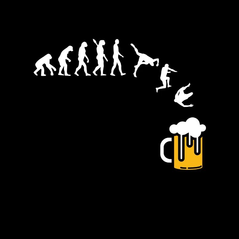 Bier / Bierglas - Evolution des Menschen / Darwin