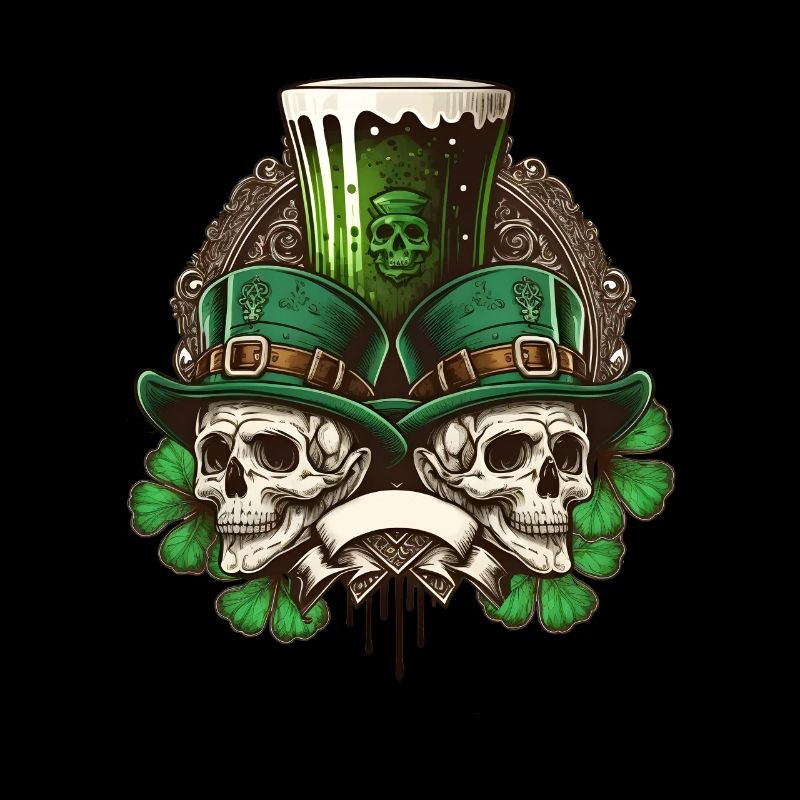 Crâne irlandais Irlande Trèfle vert Saint-Patrick