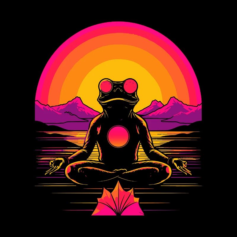 Synthwave Grenouille Vaporwave 80s
