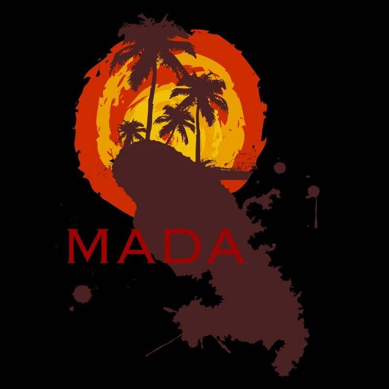 Mada Map Martinique Coconut Tree Sun
