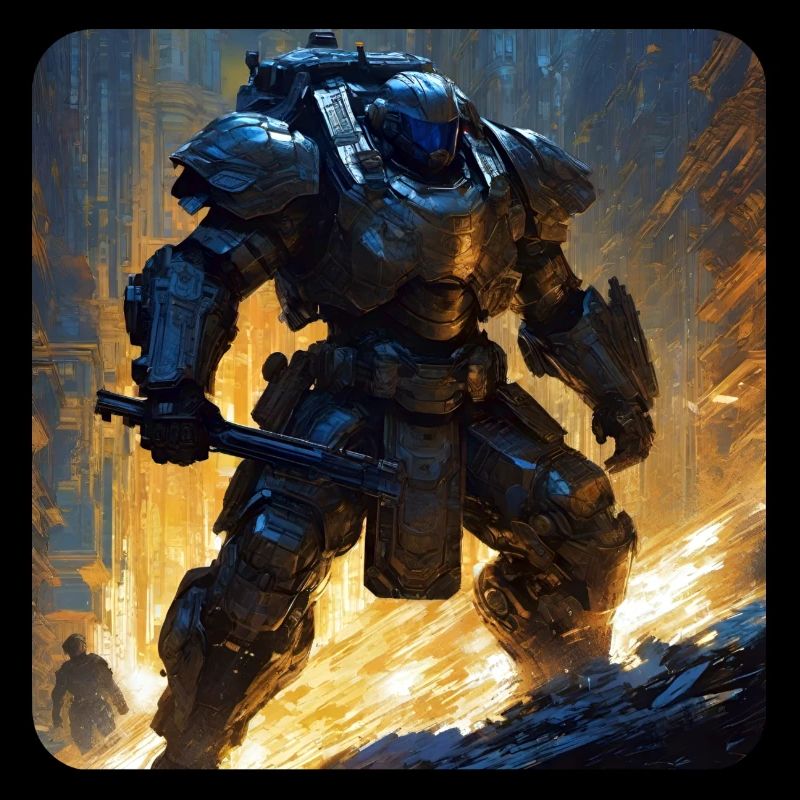 Dunkler Cyborg Android Krieger