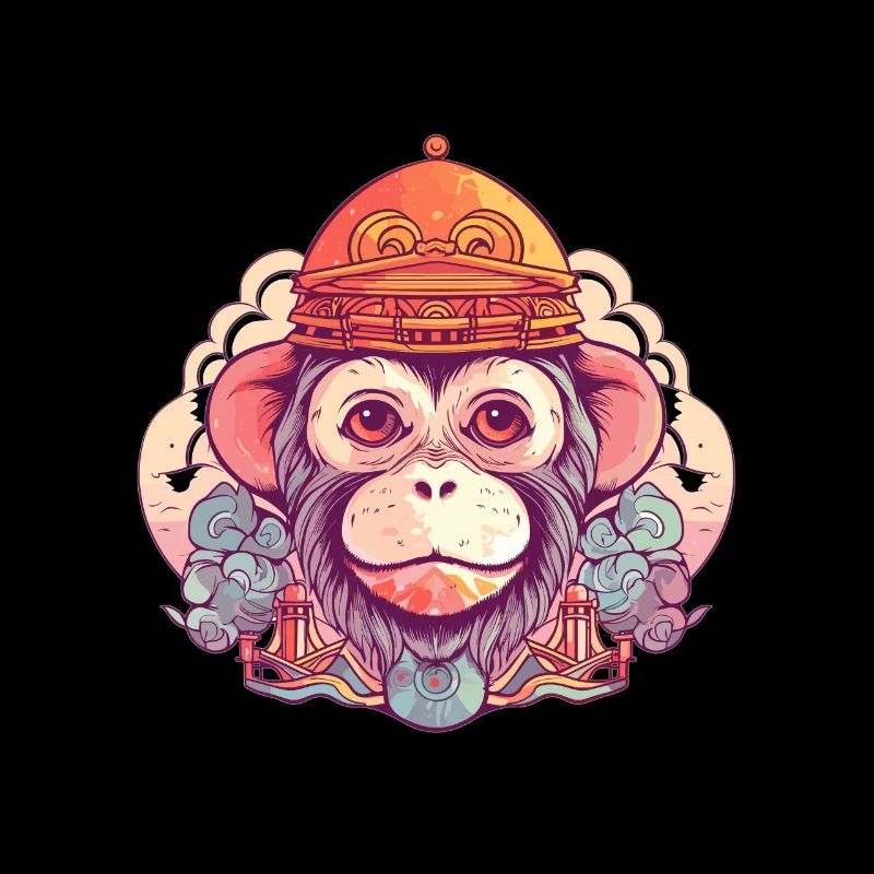 Mignon Anime Style Macaque Kawaii