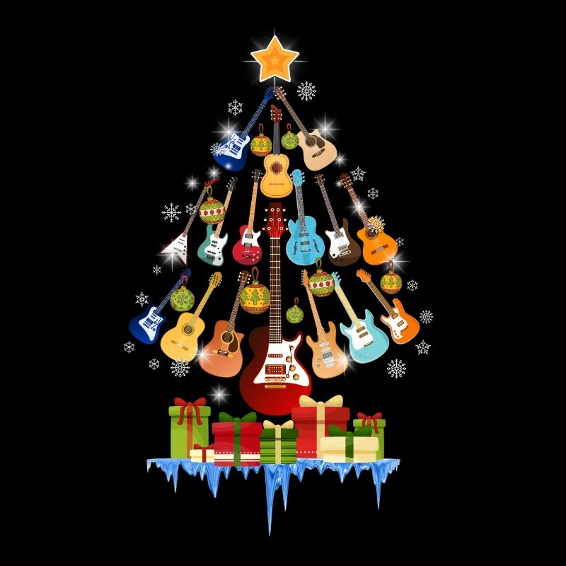 Guitars Christmas Pine Tree