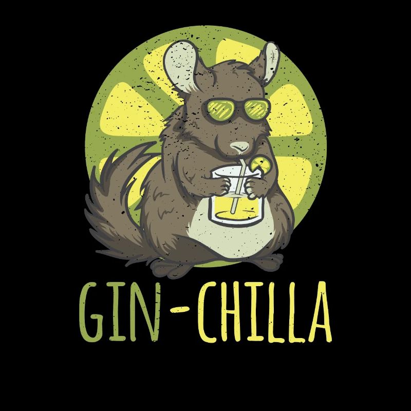 Ginchilla long drink funny design rodent.