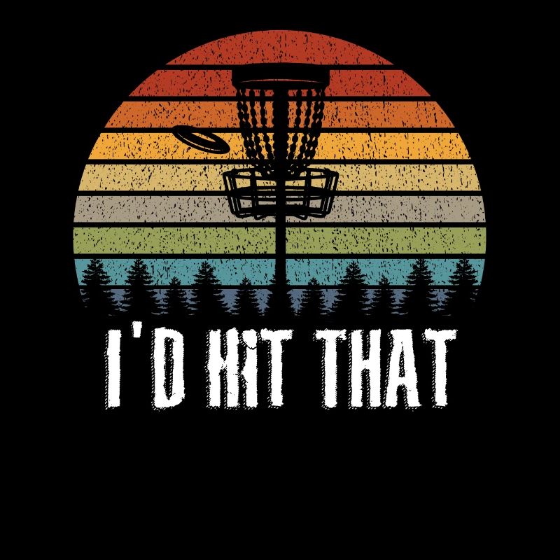 Witzig Frisbee Disc Golf Geschenk T-Shirt I'd Hit