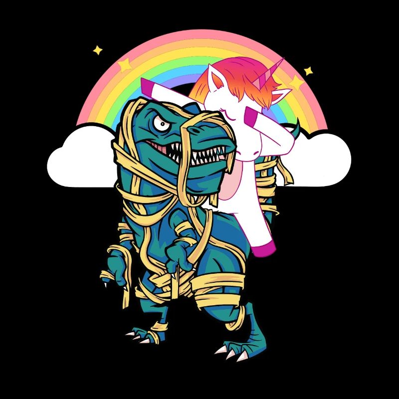 Dabbing Licorne Riding T Rex Garçons Filles Halloween