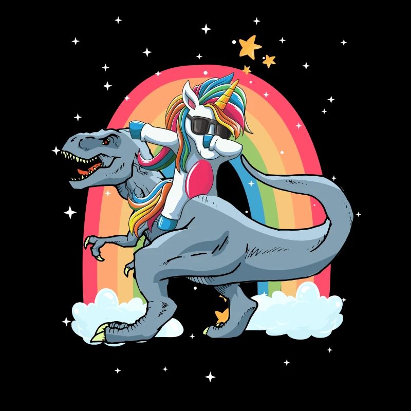 Dabbing Einhorn Reiten T Rex Jungen Mädchen Halloween