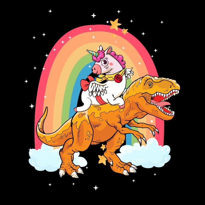 Dabbing Licorne Riding T Rex Garçons Filles Halloween