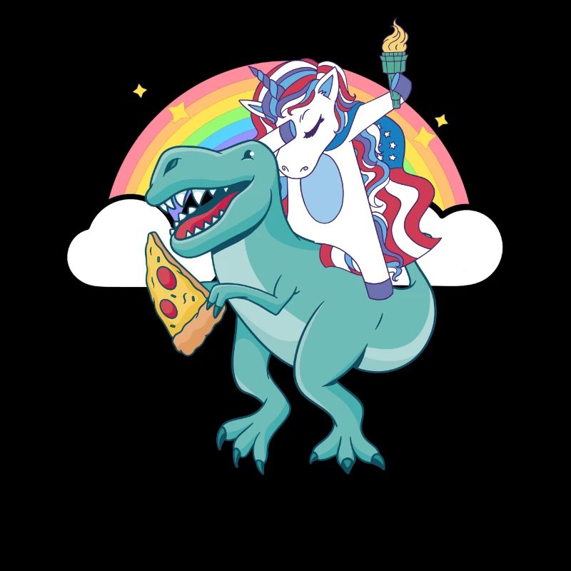 Dabbing Licorne Riding T Rex Garçons Filles Halloween