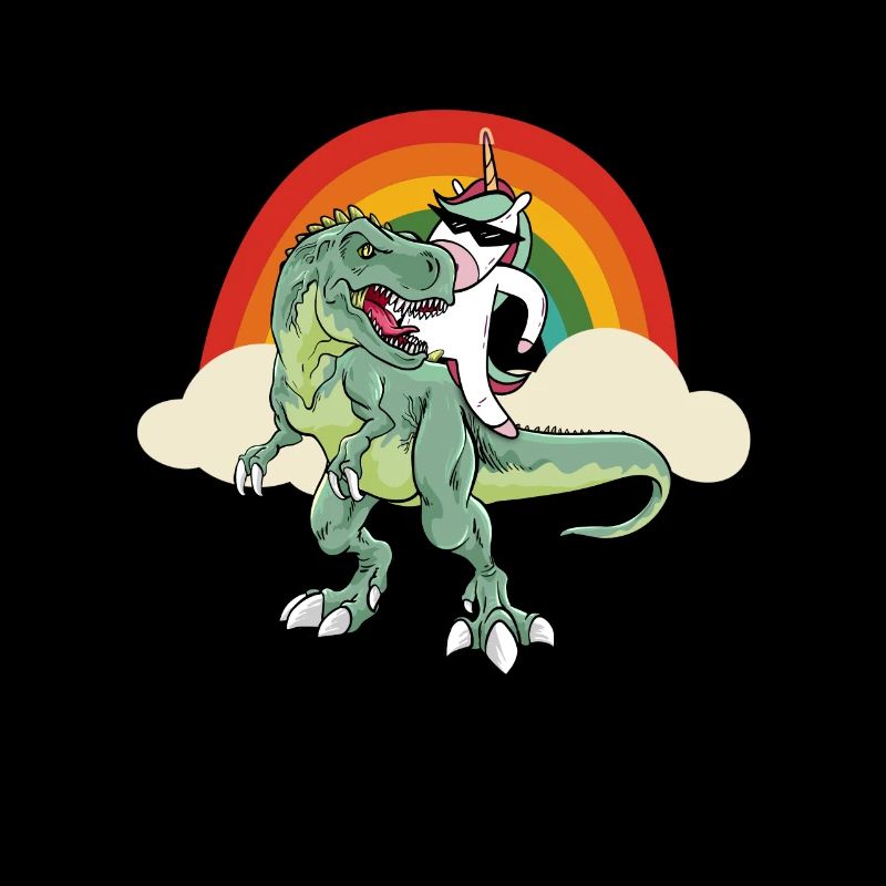 Dabbing Licorne Riding T Rex Garçons Filles Halloween