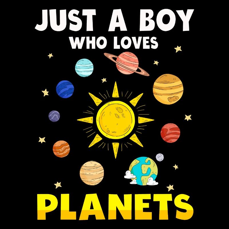 Nur ein Junge, der das Sonnensystem der Planeten liebt
