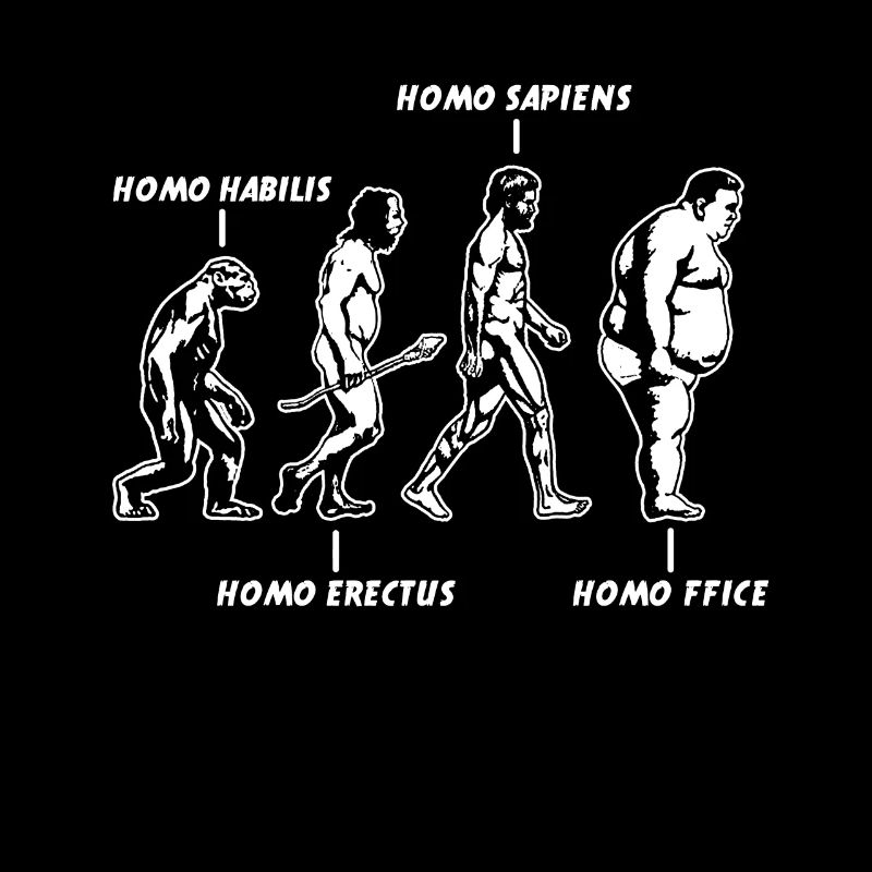 Funny human evolution to the home office