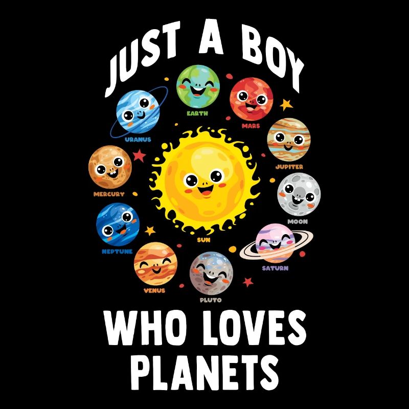 Nur ein Junge, der Planeten Sonnensystem liebt