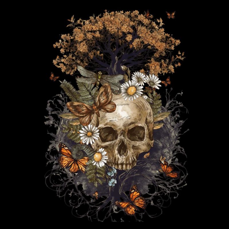 Yggdrasil Blumen Schmetterling Baum des Lebens