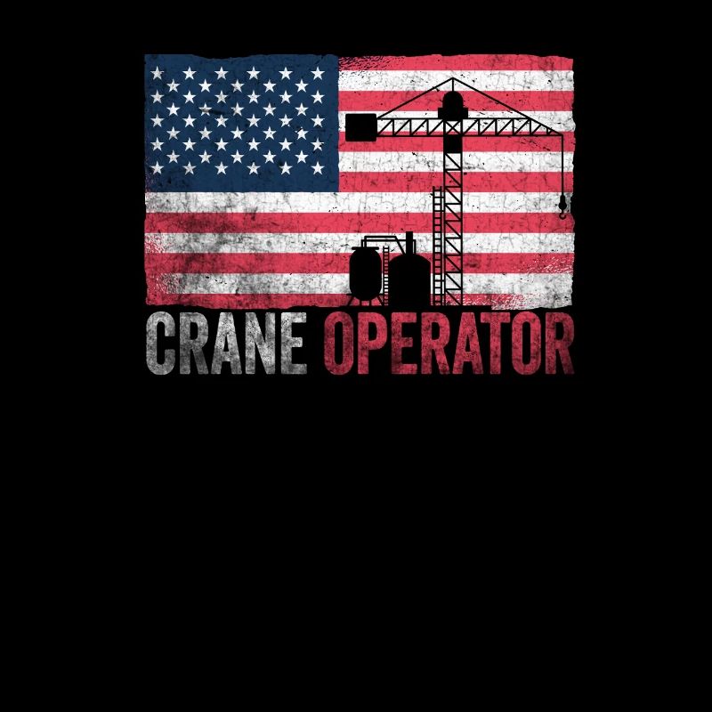 American Flag Crane Operator Pride