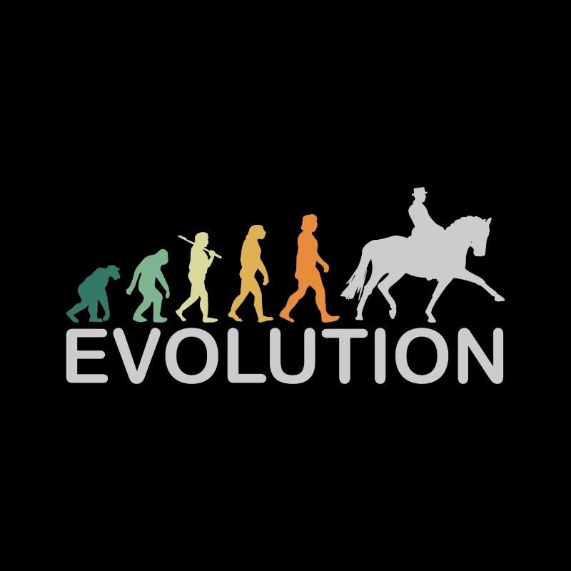 Dressurreiten Pferde Evolution Geschenk Retro