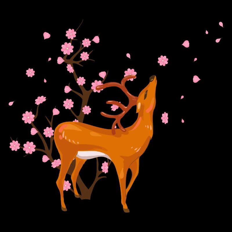 Fleur de cerisier Cerf Japonais Sakura Fleur