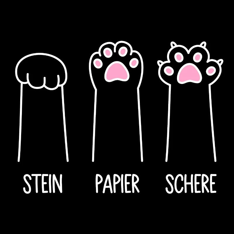 Katze Pfote Katzenpfoten Spiel Stein Papier Schere