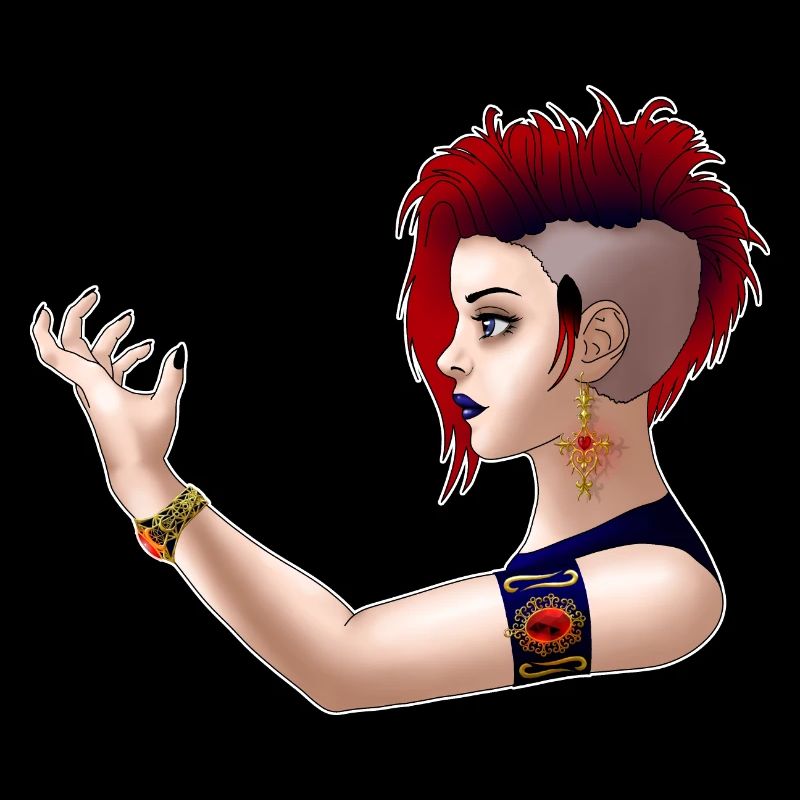 Goth punk girl with white frame