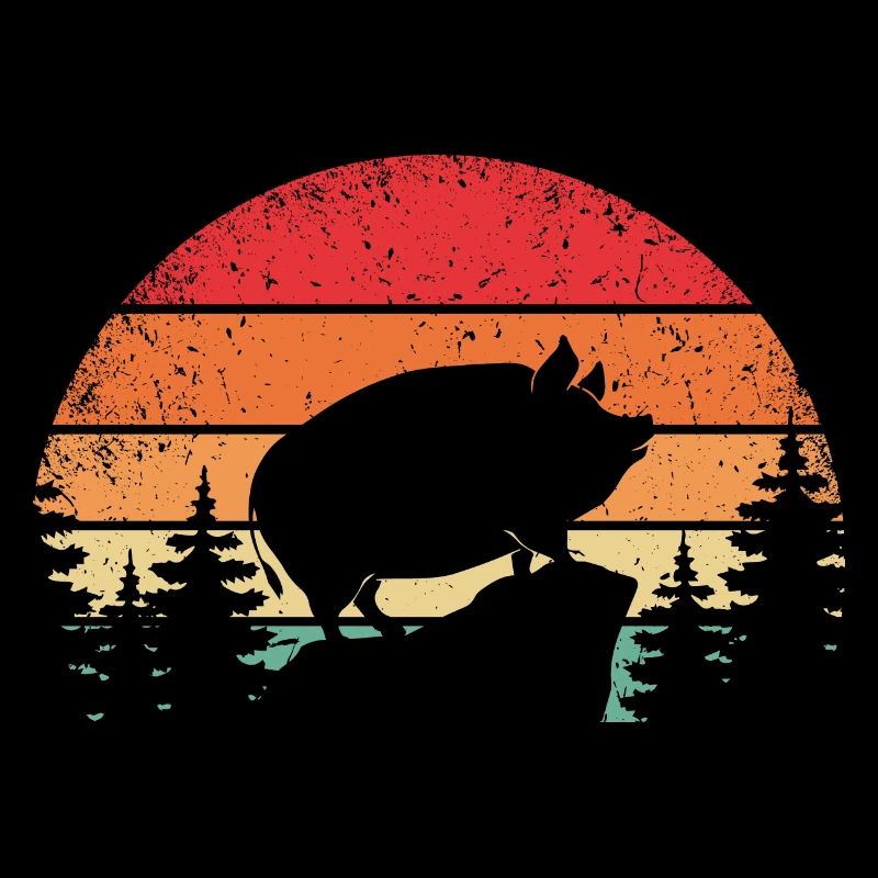 Cochon rétro Cochon ventru de caca