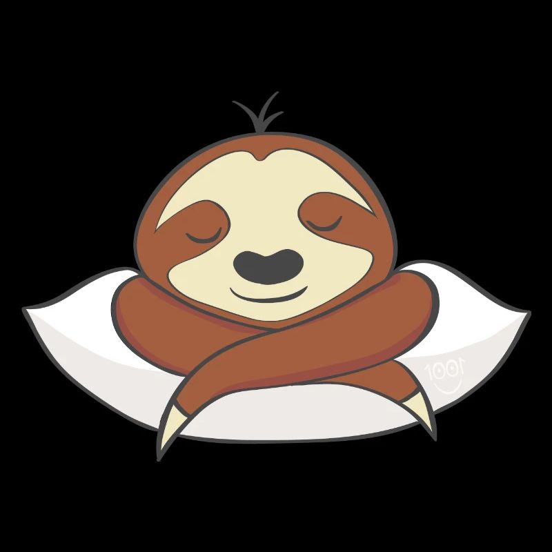Sloth sleeps on pillow | illustration