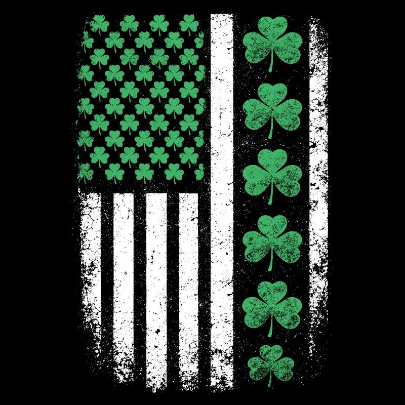 St Patrick Shamrock USA Flag