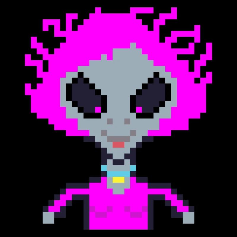 Pixel Alien "Violet Crazy"