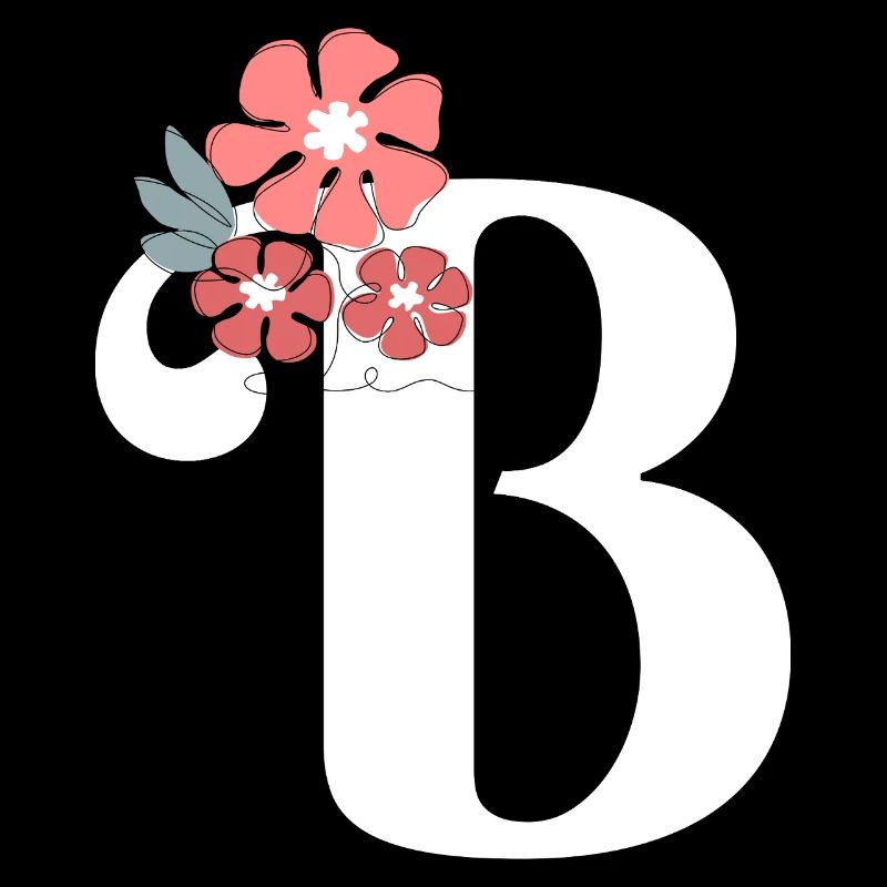 Lettre b fleurs minimalistes