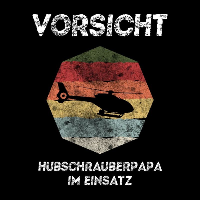 Hubschrauber Papa im Einsatz Geschenk Retro 70`s