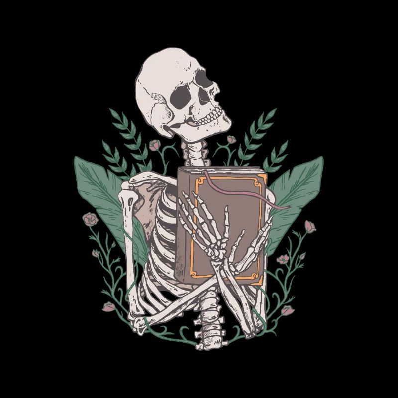 Skeleton with book in hand