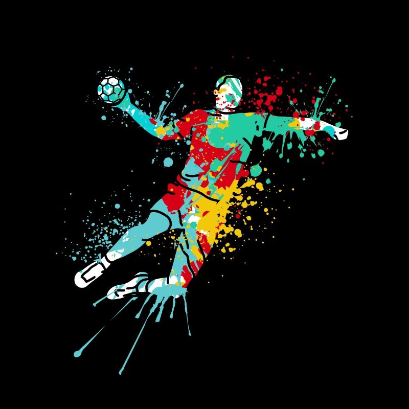 Splash Art Handball Player