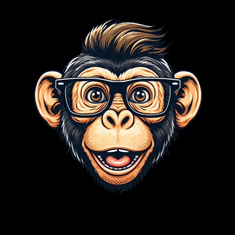Nerd de chimpanzé avec des lunettes