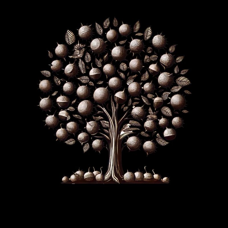 Splendeur de châtaignier d’automne : un arbre plein de