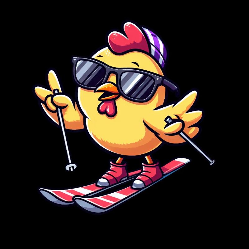 Winter holidays with chicken while skiing