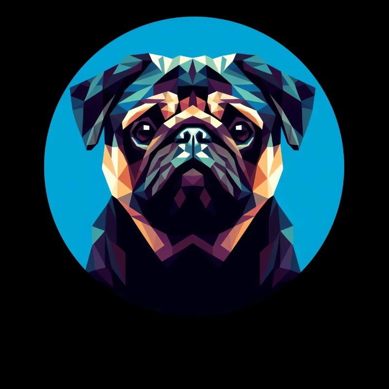 Niedlicher Mops Hund im Polygon-Stil