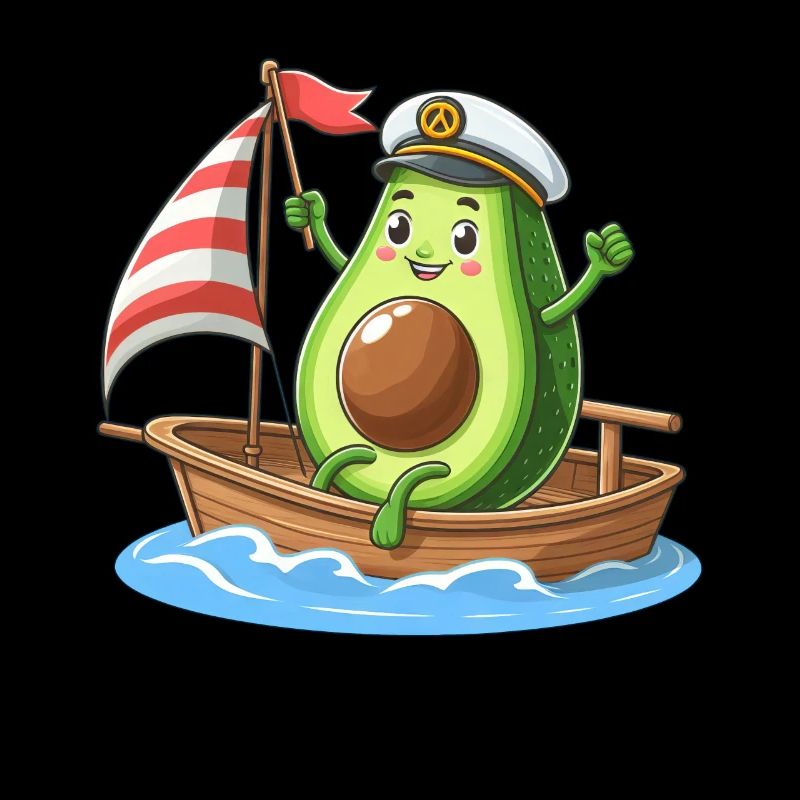 Cool sailing dinghy avocado summer motif