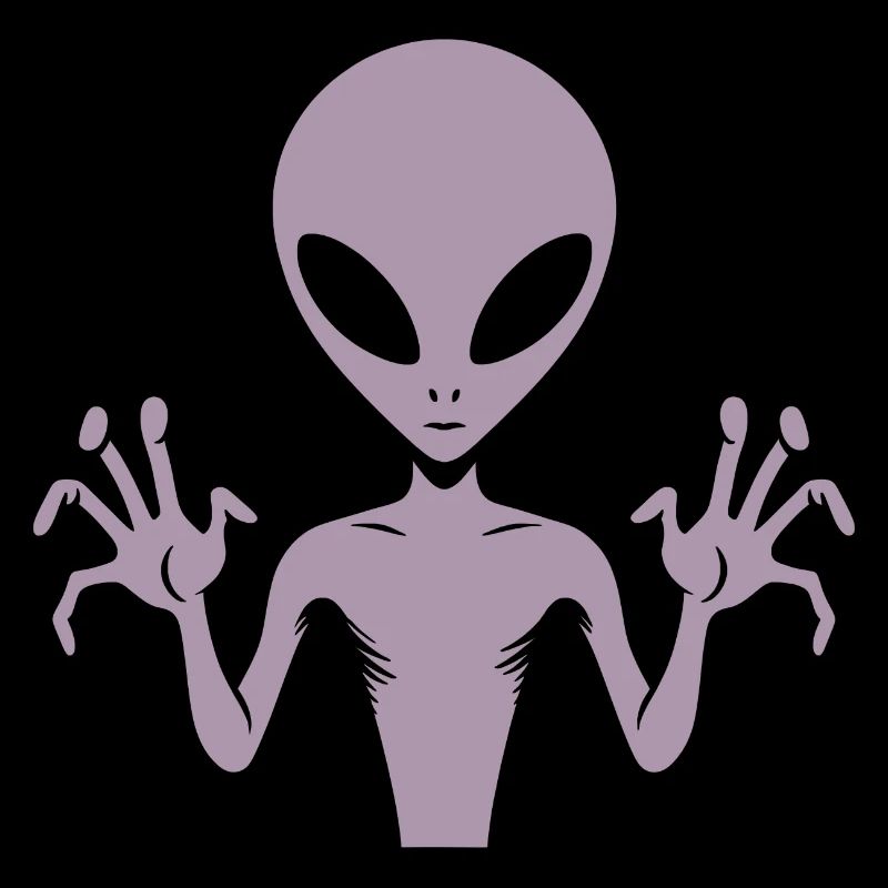 Alien-Außerirdischer-Körper-Silhouette mit Händen
