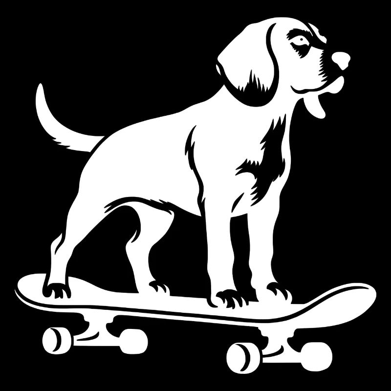 hund beagle skateboard skateboarder silhouette