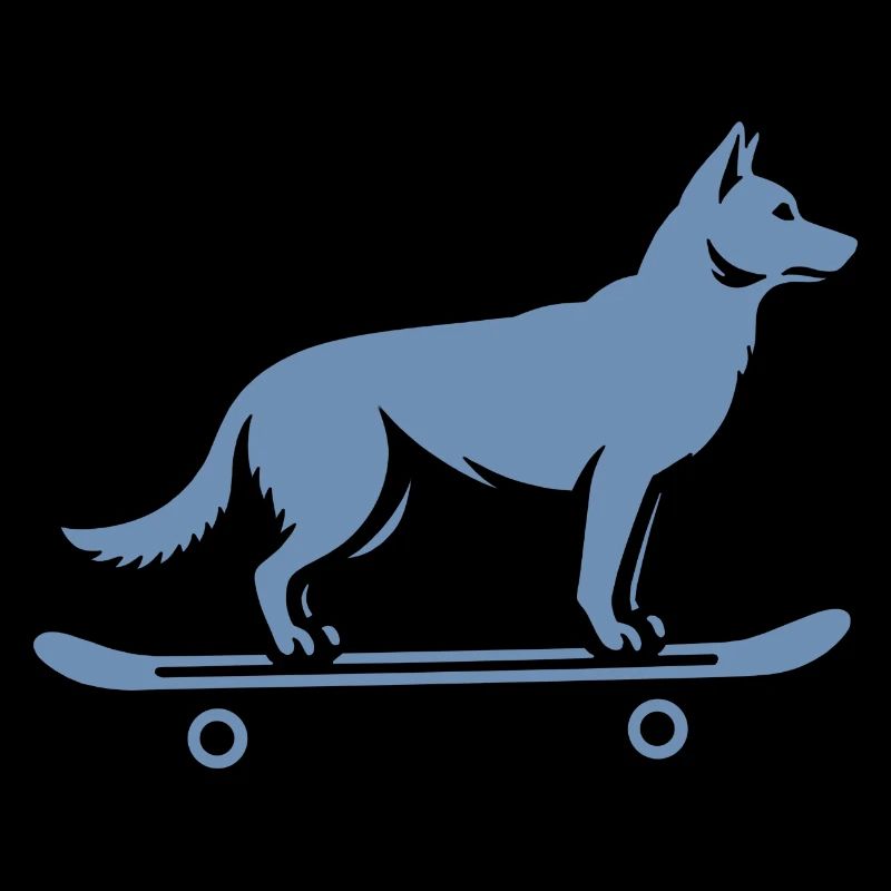 Dog Shepherd Skateboard Skateboarder
