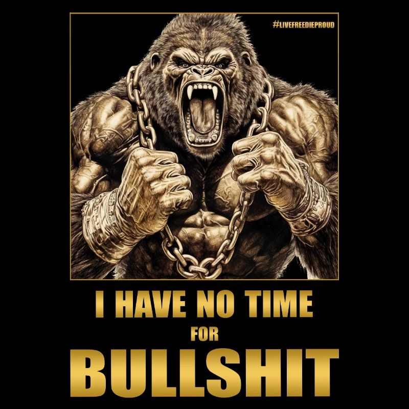 ANGRY ROARING MONKEY NO TIME FOR BULLSHITT